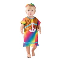Disfraz de hippie de la paz para bebé niña