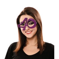 Gafas número 40 fucsias con purpurina