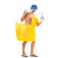 Disfraz de patito de ducha amarillo para adulto