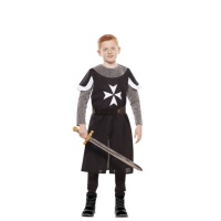 Disfraz de caballero medieval negro para niño