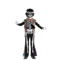 Disfraz de esqueleto hippie infantil