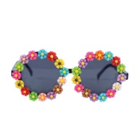 Gafas hippies con flores multicolor