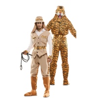 Disfraz de cazador y tigre para adulto