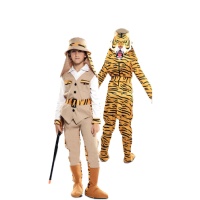 Disfraz de cazador y tigre infantil