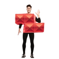 Disfraz de Tetris rojo para adulto