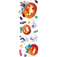 Decoración adhesiva para pared de fantasmas y calabaza de 25 x 70 cm