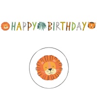 Guirnalda de Safari Happy Birthday de 1,80 cm x 15 cm
