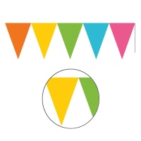 Banderín de triángulos de varios colores - 4,50 m