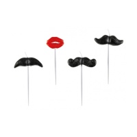 Velas Moustache de 2 x 2 cm - 4 unidades
