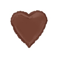 Globo de corazón marrón de 45 cm - Anagram - 1 unidad