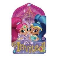 Invitaciones de Shimmer and Shine - 8 unidades