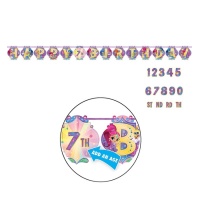 Guirnalda felicidades de Shimmer and Shine personalizable - 3,20 m