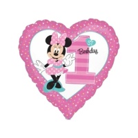 Globo de Minnie con forma de corazón número 1 de 48 cm - Anagram