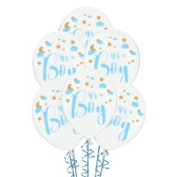 Globos de látex blanco pastel It's Boy/Girl de 30 cm - PartyDeco - 50 unidades
