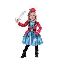 Disfraz de pirata bucanero azul para niña