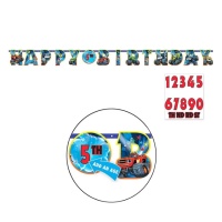 Guirnalda de feliz cumpleaños de Blaze personalizable - 3,20 m