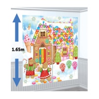 Mural decorativo de casita de chocolate - 85 x 165 cm