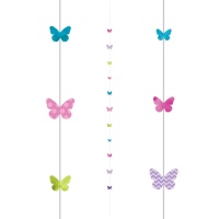 Tira decorativa para globo de fiesta Mariposas - 1,82 m