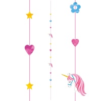 Tira decorativa para globo de fiesta Unicornios - 1,82 m