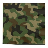 Servilletas de Camuflaje Militar verde de 16,5 x 16,5 cm - 20 unidades