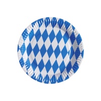 Platos de rombos Oktoberfest de 23 cm - 8 unidades