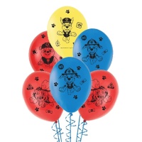 Globos de látex de la Patrulla Canina en acción de 28 cm - 6 unidades