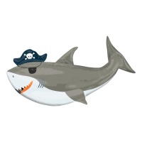 Globo silueta XL tiburón pirata de 104 x 58 cm - Anagram