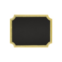 Cartel de pizarra con soporte borde dorado - 22 x17 cm