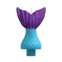 Vela decorativa de cola de Sirena de 8,5 x 13 cm - 1 unidad