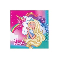 Servilletas de Barbie de 16,5 x 16,5 cm - 20 unidades