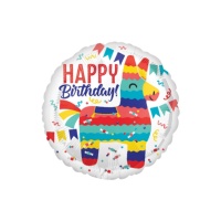 Globo redondo de feliz cumpleaños burrito mejicano de 43 cm - Anagram