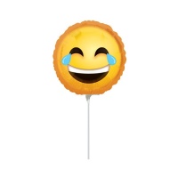 Globo hinchado con varilla de Emoticono risas de 17 cm - Anagram