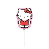 Globo hinchado con varilla de Hello Kitty rosa de 21 x 26 cm - Anagram
