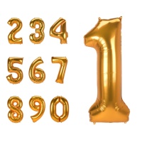 Globo de número dorado de 93 x 134 cm - Anagram