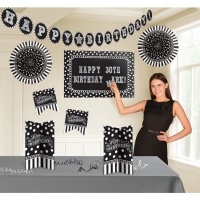Kit decorativo de Black Birthday personalizable