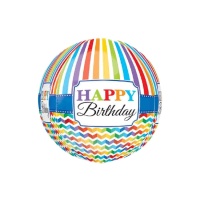 Globo orbz de Happy Birthday Arcoíris de 38 x 40 cm - Anagram