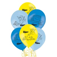 Globos de látex de Buscando a Dory de 23 cm - 6 unidades