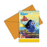 Invitaciones de Buscando a Dory - 6 unidades