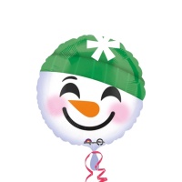 Globo redondo de Emoticono Muñeco de nieve de 43 cm - Anagram