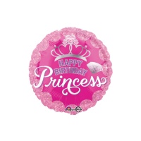 Globo redondo feliz cumpleaños de Princesas de 43 cm - Anagram