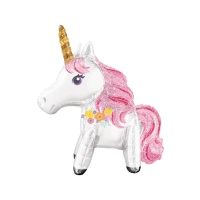 Globo de Unicornio blanco y rosa de 55 x 63 cm - Anagram