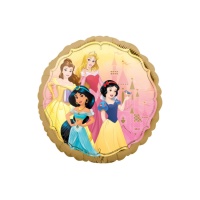 Globo redondo con borde dorado de Princesas Disney de 43 cm - Anagram