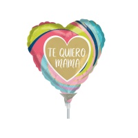 Globo hinchado con varilla de Te Quiero Mamá pastel de 18 cm - Anagram