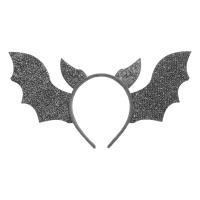 Diadema de alas y orejas de murciélago con purpurina