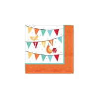 Servilletas de La Granja Feliz de 12,5 x 12,5 cm - 16 unidades