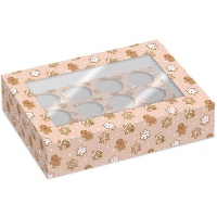 Caja para 12 cupcakes de muñeco de jengibre - 2 unidades
