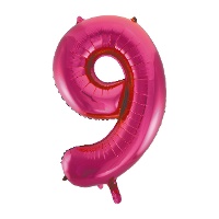 Globo número 9 rosa oscuro de 86 cm - 1 unidad