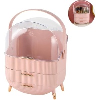Organizador de maquillaje portátil rosa de 26 x 17 x 34,5 cm
