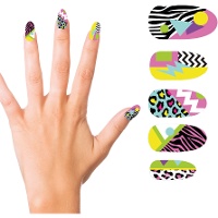 Uñas postizas de años 80 - 10 unidades