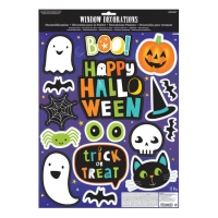 Pegatinas de Halloween para ventana de Truco o trato - 17 unidades